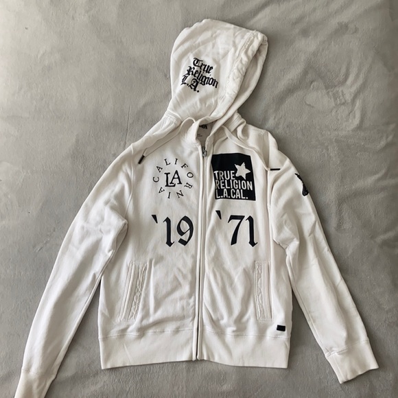 TRUE RELIGION FRONT ZIP SWEATER - Picture 1 of 4